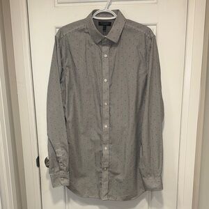 Banana Republic Men's Gray Patterned Button-Down Shirt